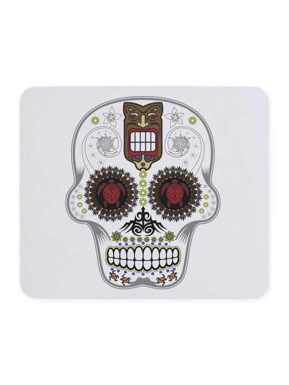 - CANDY SKULL Hawiian Shirt Ghost Outline Mousepad - Non-slip Rubber Mousepad, Gaming Mouse Pad