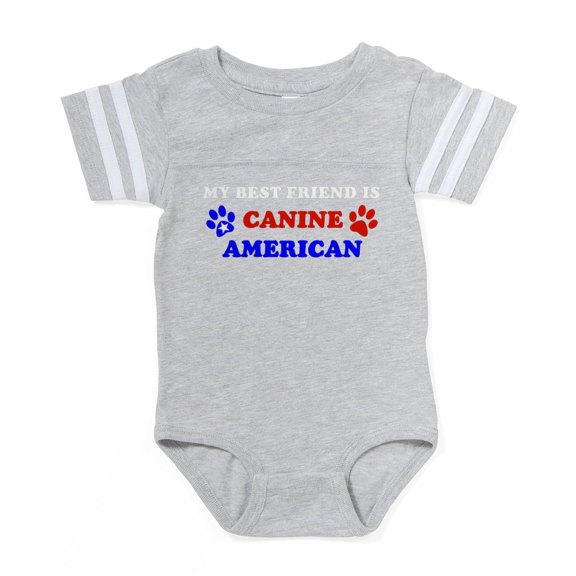 CafePress - CANINE AMERICAN_Bl - Cute Infant Baby Football Bodysuit