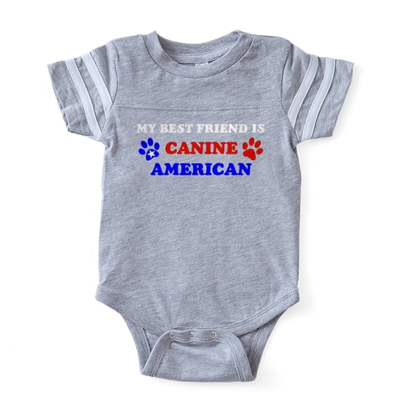 CafePress - CANINE AMERICAN_Bl - Cute Infant Baby Football Bodysuit