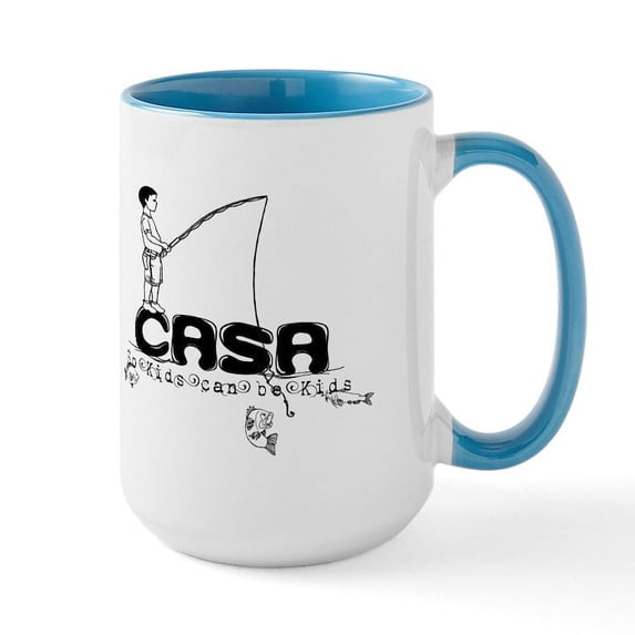 CafePress - CASA Fishing Mug - 15 oz Ceramic Large White Novelty Mug