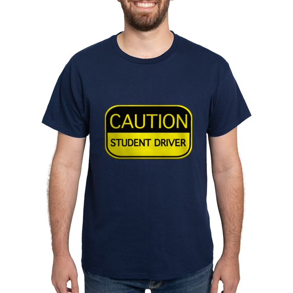 CafePress - CAUTION Student Driver Dark T Shirt - Men's Classic Graphic Cotton T-Shirt