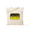 thumbnail image 1 of CafePress - CAUTION Student Driver Tote Bag - Unisex Canvas Tote Bag, Beige, 1-Piece, 1 of 6