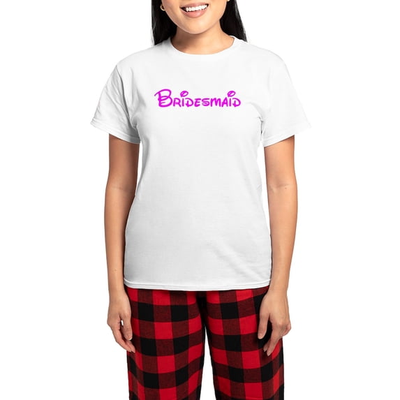 CafePress - CBDP Bridesmaid's Pajamas - Women's Short Sleeve Print T-Shirt and Pants Light Cotton Pajama Set