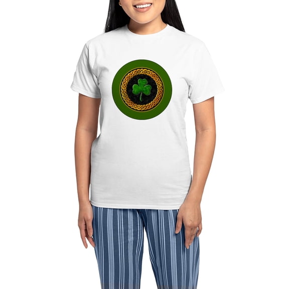 CafePress - CELTIC SHAMROCK 3 INCH BUTT Women's Light Pajamas - Women's Short Sleeve Print T-Shirt and Pants Light Cotton Pajama Set
