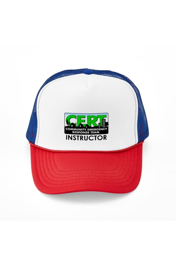 - CERT Instructor - Adjustable Unisex Printed Trucker Hat with Mesh Back