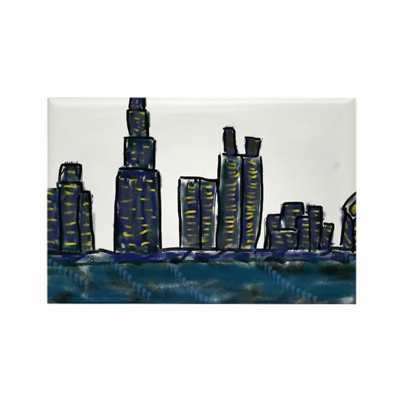 CafePress - CITYMELTS CHICAGO SKYLINE - Rectangle Magnet, 2"x3" Refrigerator Magnet