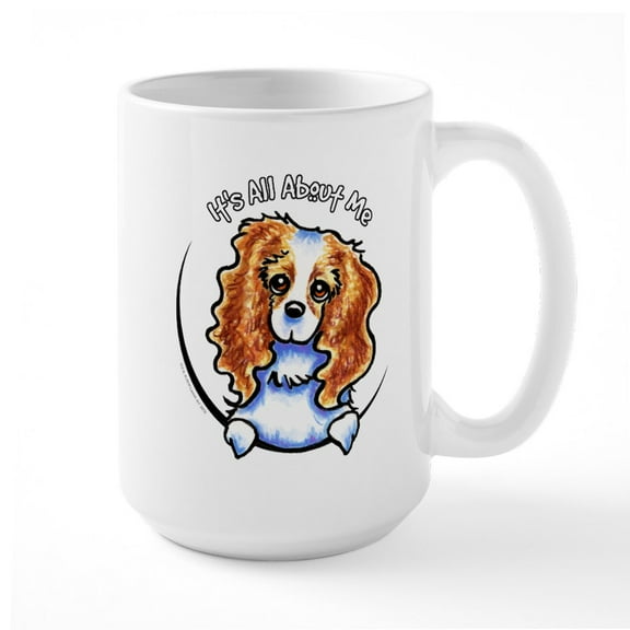 CafePress - CKCS Blenheim IAAM Large Mug - 15 oz Ceramic Large White Novelty Mug