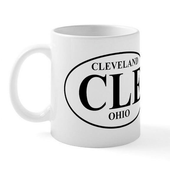 CafePress - CLE Cleveland Mug - 11 oz Ceramic Mug - Novelty Coffee Tea Cup