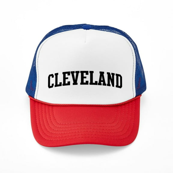 CafePress - CLEVELAND (Curve Black) - Adjustable Unisex Printed Trucker Hat with Mesh Back