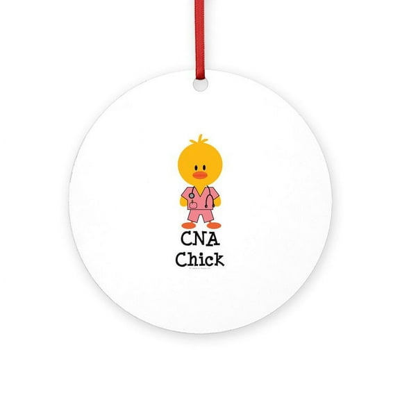 CafePress - CNA Chick - Round Wood Ornament 4"
