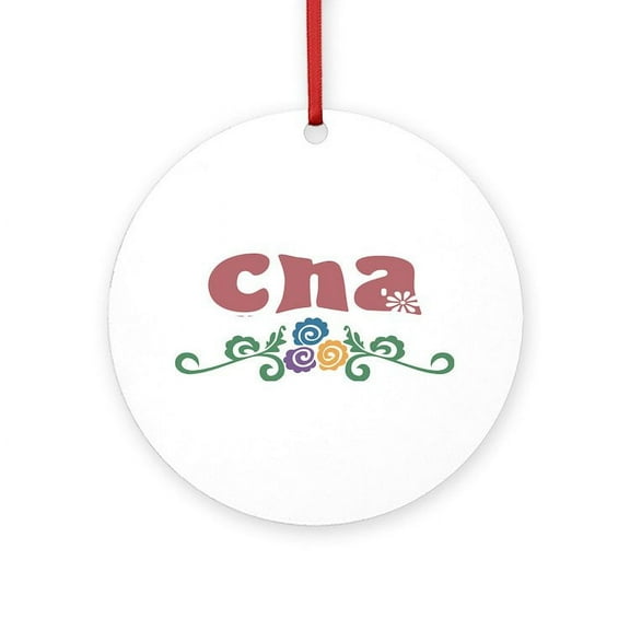 CafePress - CNA Flower Decor -  Round Wood Ornament 4"