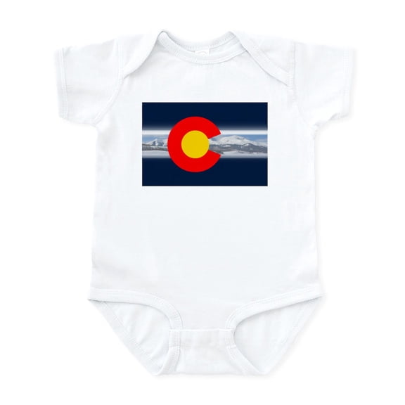 CafePress - CO_Flag_Mountain Body Suit - Baby Light Bodysuit, Size Newborn - 24 Months