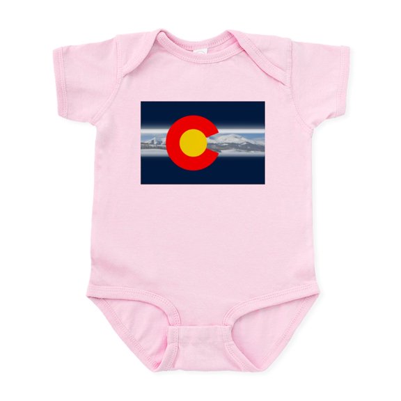 CafePress - CO_Flag_Mountain Body Suit - Baby Light Bodysuit, Size Newborn - 24 Months