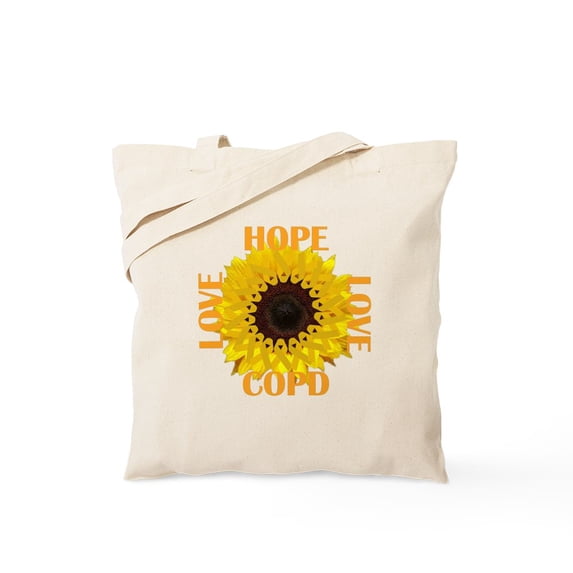 CafePress - COPD Hope Sunflower Tote Bag - Unisex Canvas Tote Bag, Beige, 1-Piece