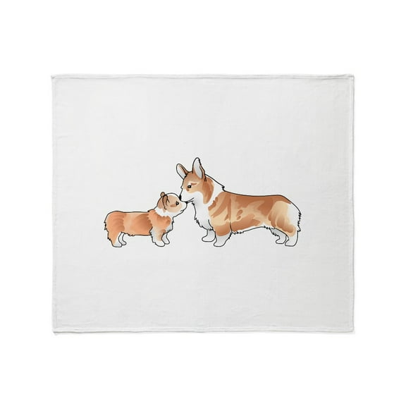 CafePress - CORGI ADULT AND PUP Throw Blanket - Soft Fleece Throw Blanket, 50"x60" for All Ages