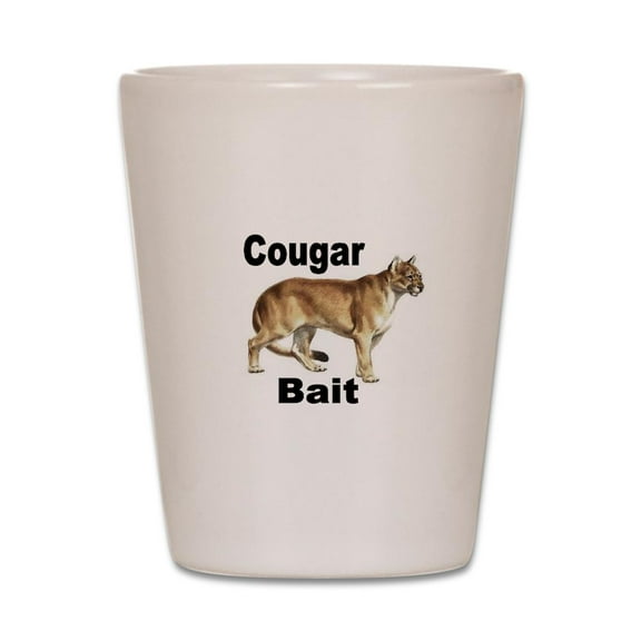 CafePress - COUGAR BAIT - White Shot Glass, Unique and Funny Shot Glass