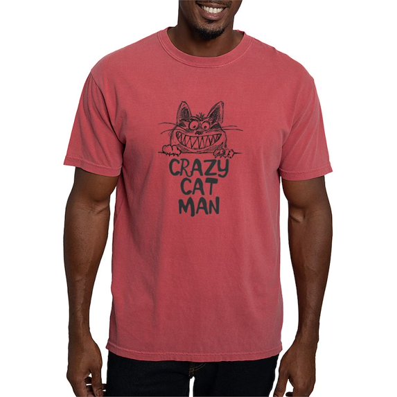 CafePress - CRAZY CAT MAN T Shirt - Mens Comfort Colors Shirt