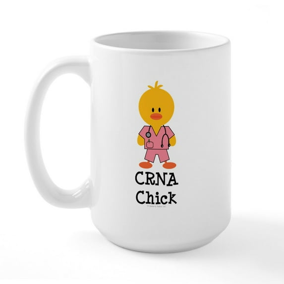 CafePress - CRNA Chick Large Mug - 15 oz Ceramic Large White Novelty Mug