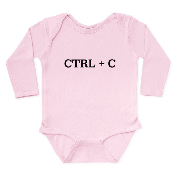 CafePress - CTRL + C Body Suit - Long Sleeve Cotton Baby Bodysuit