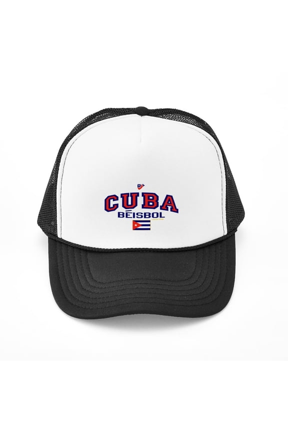 - CU Cuba Baseball Beisbol - Adjustable Unisex Printed Trucker Hat with Mesh Back