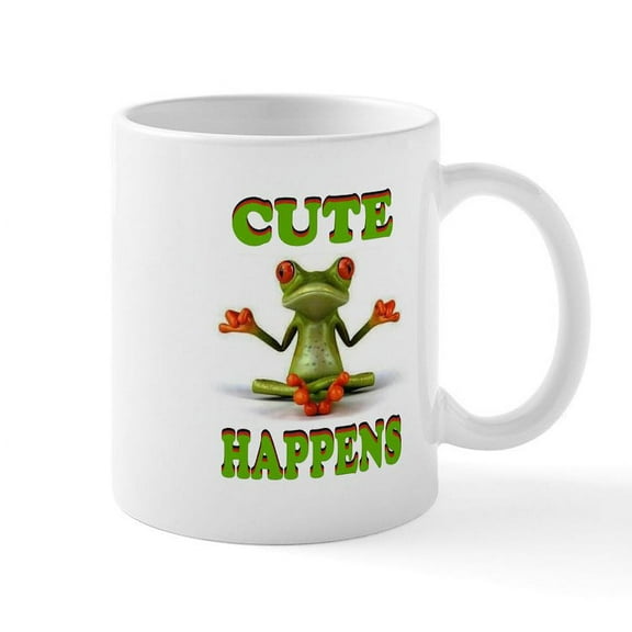 CafePress - CUTE FROG Mug - 11 oz Ceramic Mug - Novelty Coffee Tea Cup