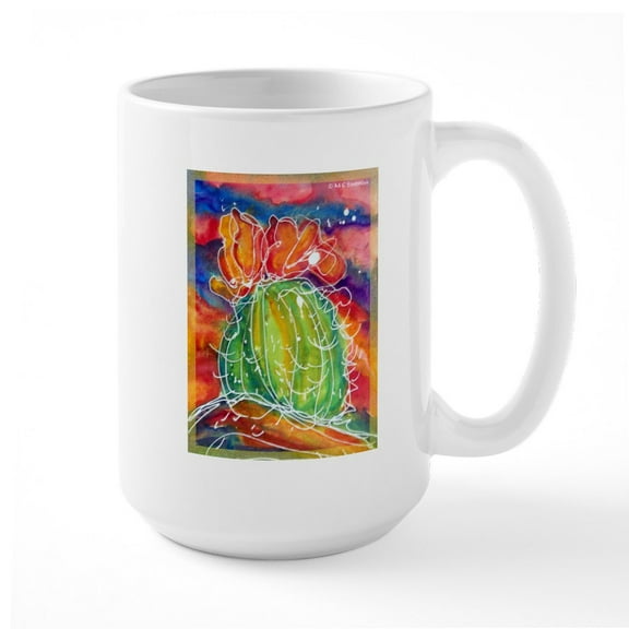 CafePress - Cactus, Southwest Art! Large Mug - 15 oz Ceramic Large White Novelty Mug