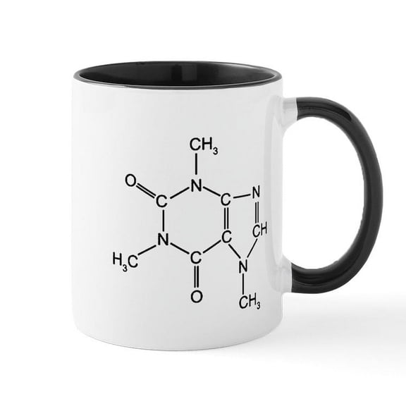 CafePress - Caffeine Chemistry Mug - 11 oz Ceramic Mug - Novelty Coffee Tea Cup