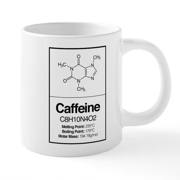 CafePress - Caffeine Molecule - 20 Oz White Ceramic Mega Mug