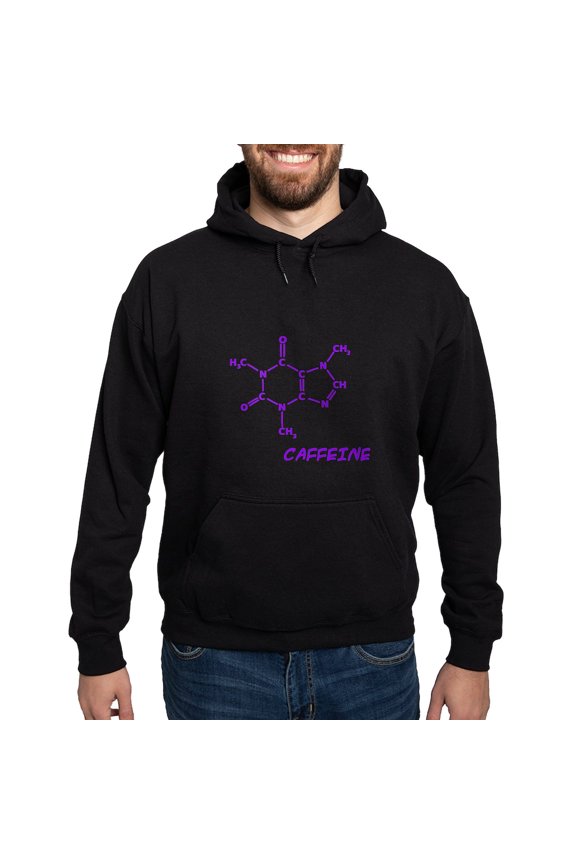 - Caffeine Molecule Hoodie - Pullover Hoodie, Classic, Comfortable Hooded Sweatshirt