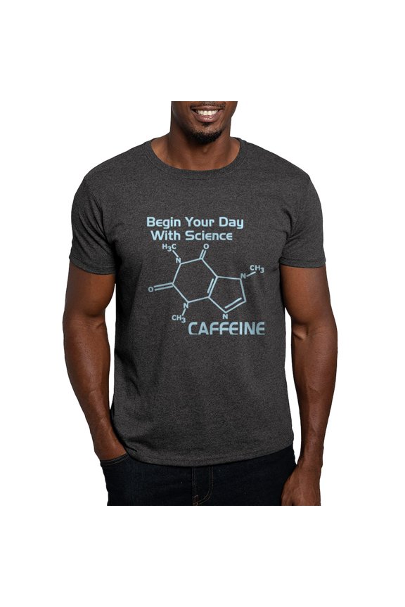 - Caffeine Molecule T Shirt - Men's Classic Graphic Cotton T-Shirt