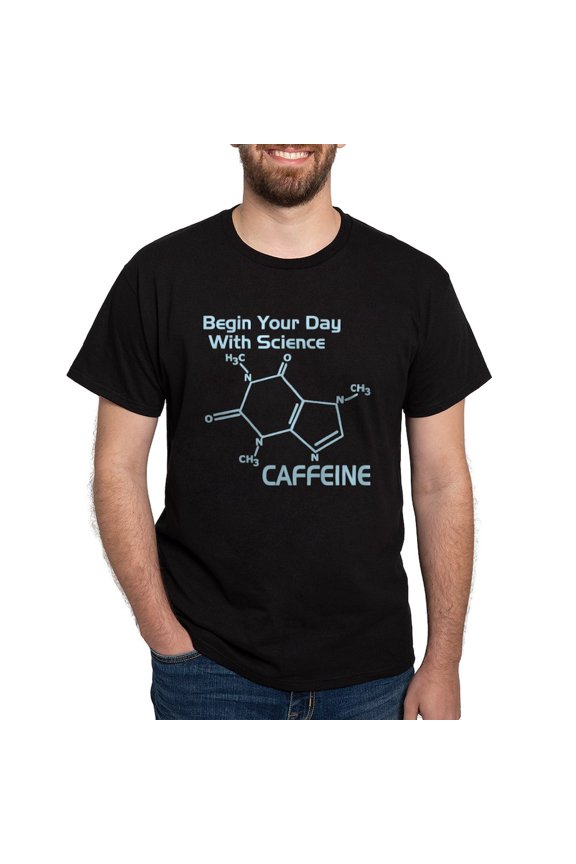 - Caffeine Molecule T Shirt - Men's Classic Graphic Cotton T-Shirt