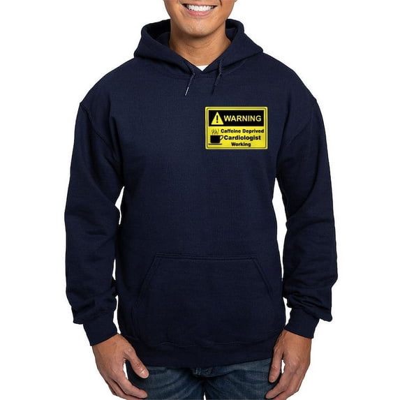 CafePress - Caffeine Warning Cardiologist Hoodie (Dark) - Pullover Hoodie, Classic, Comfortable Hooded Sweatshirt
