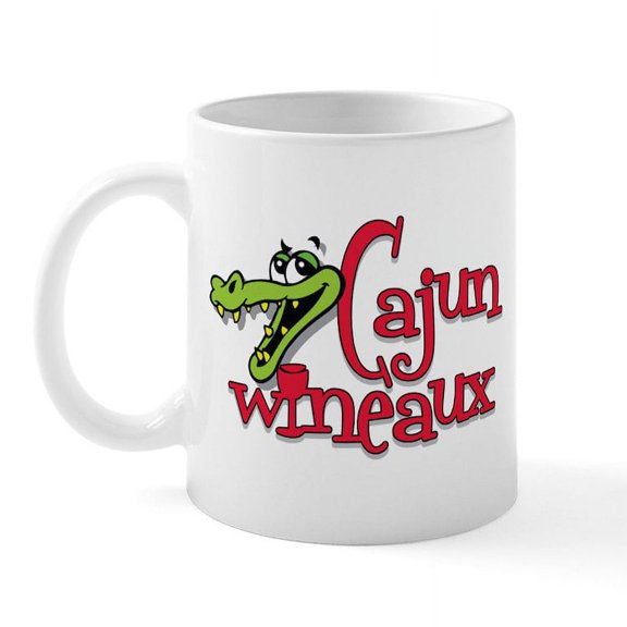 CafePress - Cajun Wineaux Gator Mug - 11 oz Ceramic Mug - Novelty Coffee Tea Cup