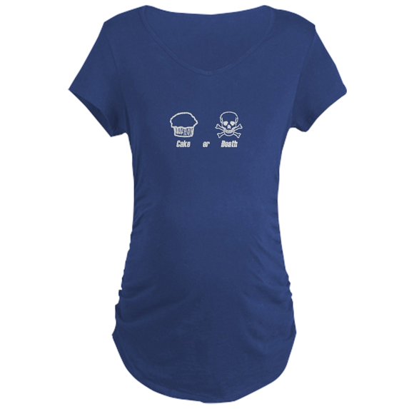 CafePress - Cake Or Death Maternity T Shirt - Maternity Dark T-Shirt
