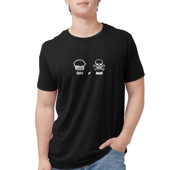 CafePress - Cake Or Death Mens Tri Blend T Shirt - Mens Tri-blend T-Shirt