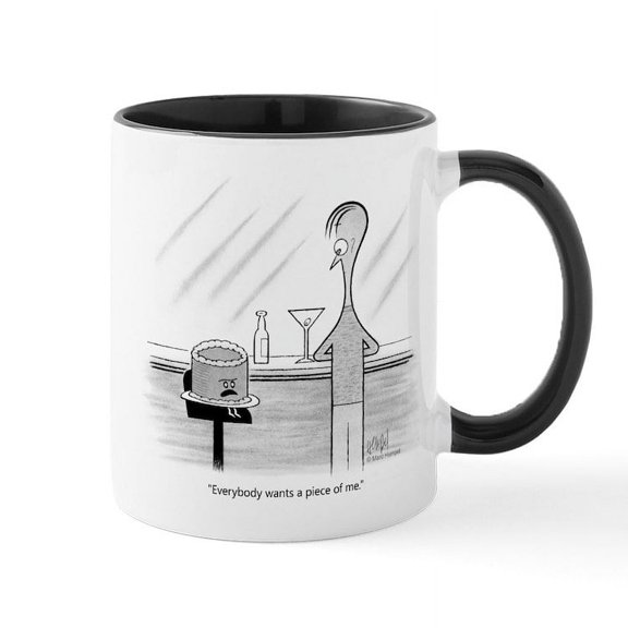 CafePress - Cake Talk Mug - 11 oz Ceramic Mug - Novelty Coffee Tea Cup