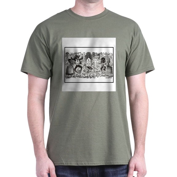 CafePress - Calaveras In A Graveyard Dark T Shirt - Men's Classic Graphic Cotton T-Shirt