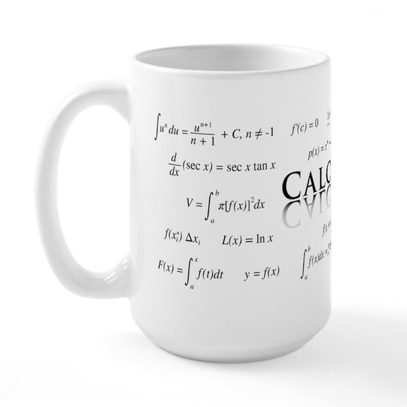 CafePress - Calculus Equations Mugs - 15 oz Ceramic Large White Novelty Mug