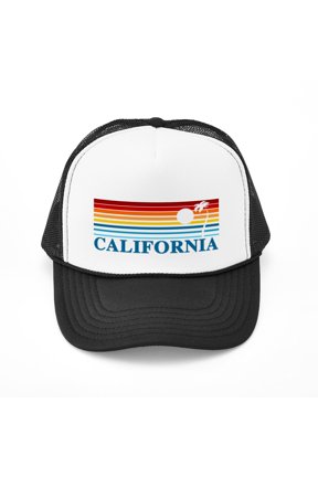 - California - Adjustable Unisex Printed Trucker Hat with Mesh Back