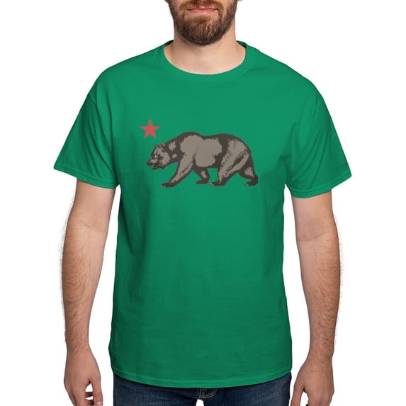 CafePress - California Bear With Star Dark T Shirt - Men's Classic Graphic Cotton T-Shirt