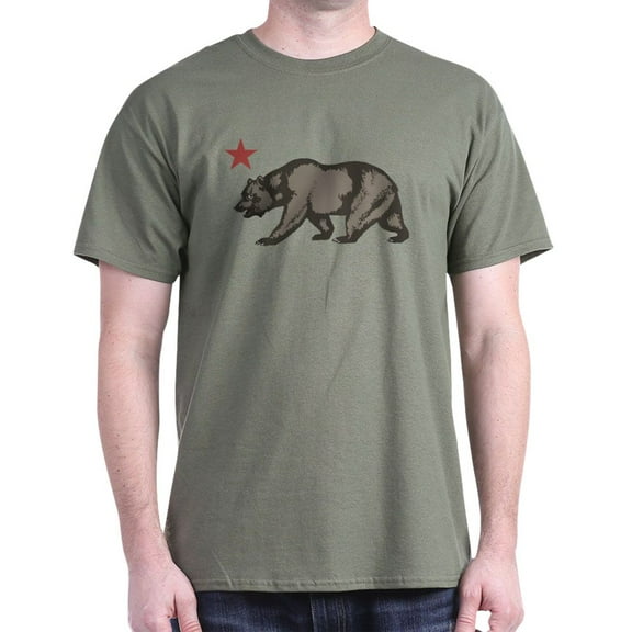CafePress - California Bear With Star Dark T Shirt - Men's Classic Graphic Cotton T-Shirt