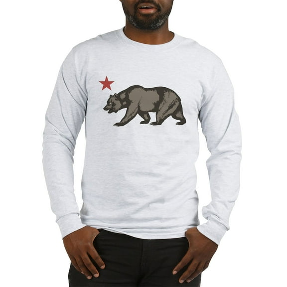 CafePress - California Bear With Star Long Sleeve T Shirt - Unisex Cotton Long Sleeve T-Shirt