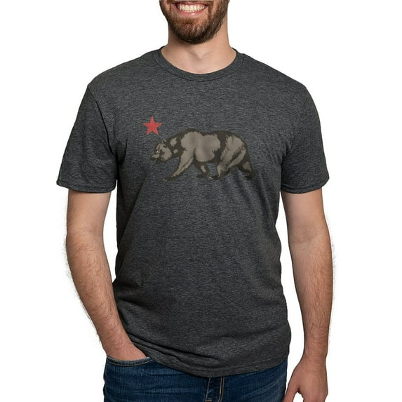CafePress - California Bear With Star T Shirt - Mens Tri-blend T-Shirt