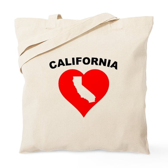 CafePress - California Heart Cutout Tote Bag - Unisex Canvas Tote Bag, Beige, 1-Piece