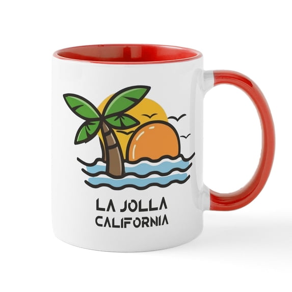 CafePress - California La Jolla Mugs - 11 oz Ceramic Mug - Novelty Coffee Tea Cup