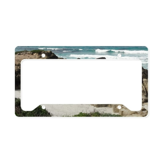 CafePress - California Ocean 03 License Plate Holder - Aluminum License Plate Frame, License Tag Holder