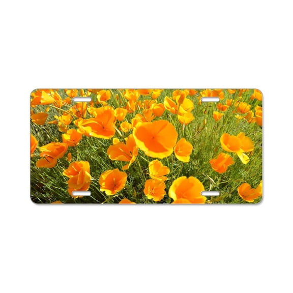 CafePress - California Poppy's - Aluminum License Plate, Front License Plate, Vanity Tag