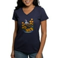 thumbnail image 1 of CafePress - California Quail & Golden Poppy - Women's V-Neck Dark T-Shirt, 1 of 4