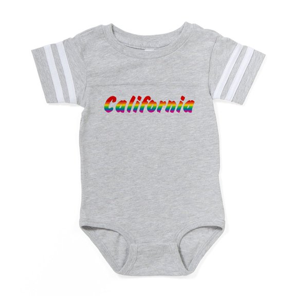 CafePress - California Rbw Txt - Cute Infant Baby Football Bodysuit
