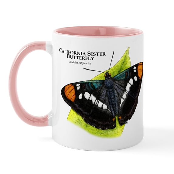 CafePress - California Sister Butterfly Mug - 11 oz Ceramic Mug - Novelty Coffee Tea Cup